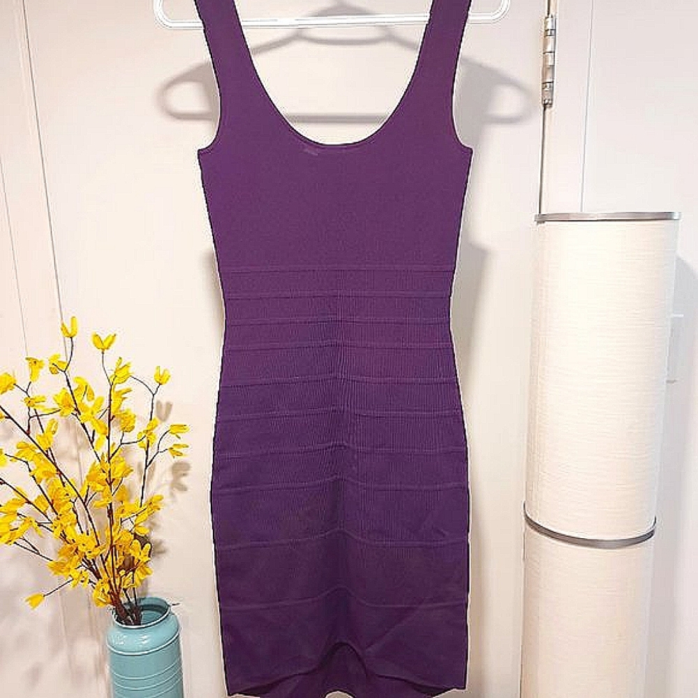 Jacob Body-Con Purple Stretch-Knit Tank Dress Size S